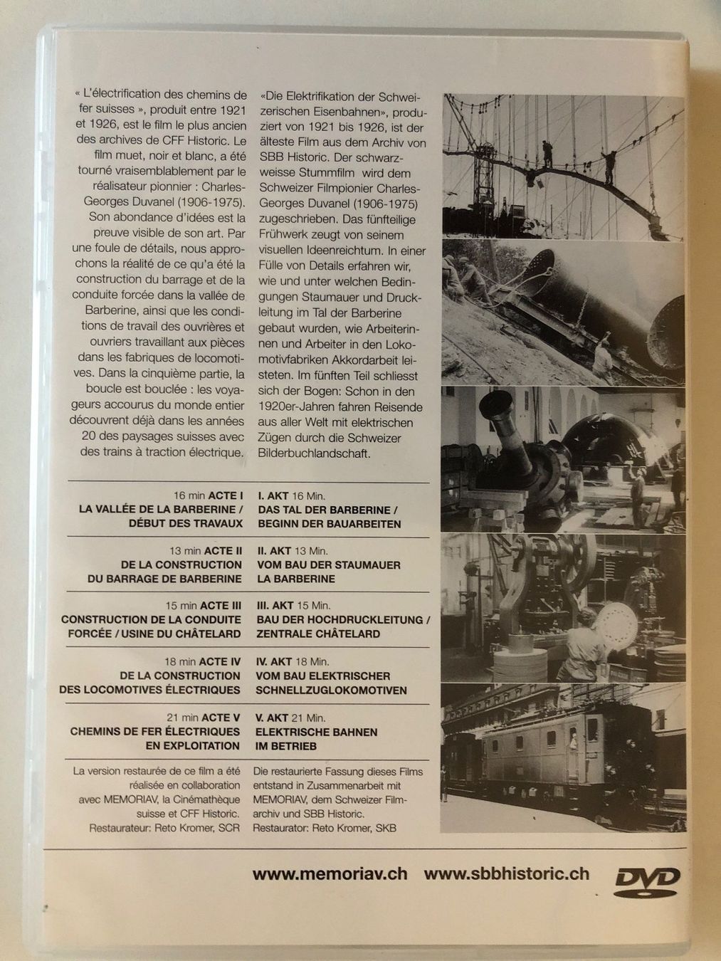 DVD Die Elektrifikation der Schweiz.Eisenbahnen. (Deutsch und Französisch)